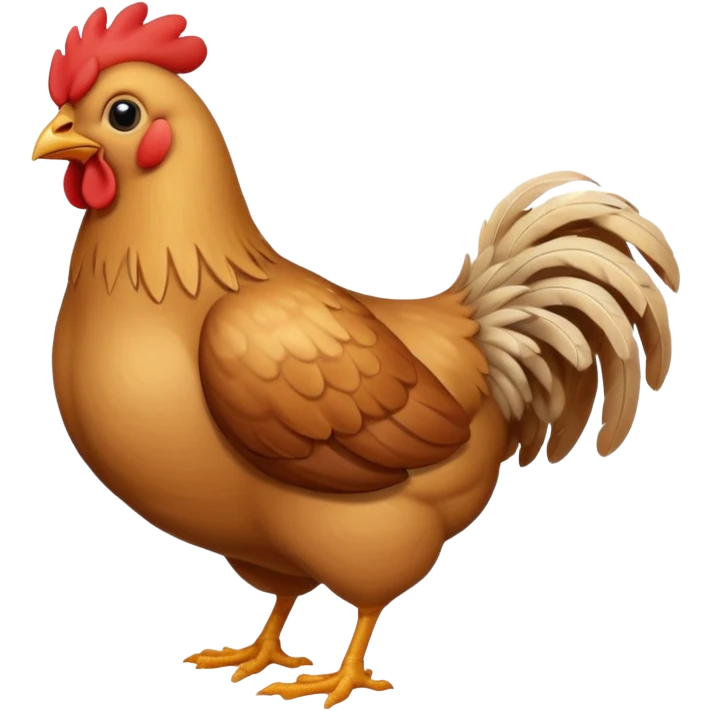 small light brown chicken full body no comb emoji