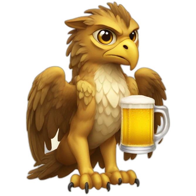 Gryphon with a beer emoji