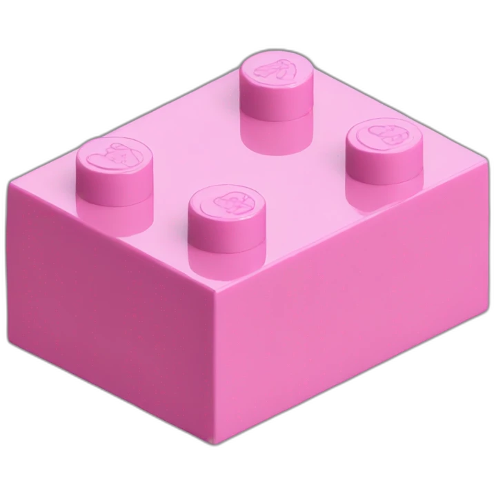 Pink lego brick emoji
