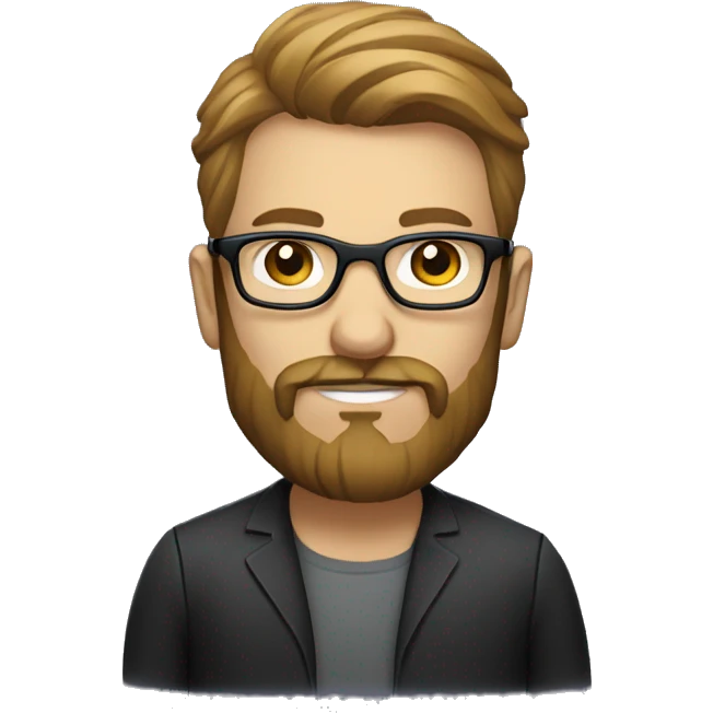 elegant cybersecurity engineer with glasses and a beard emoji