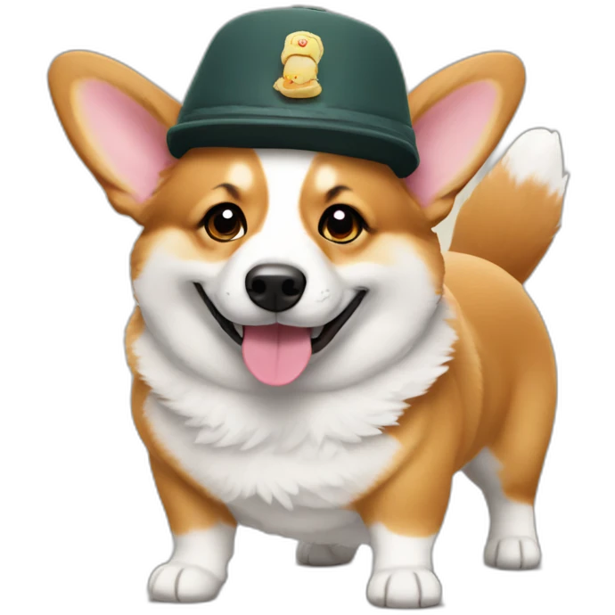 corgi wearing a ushanka hat emoji