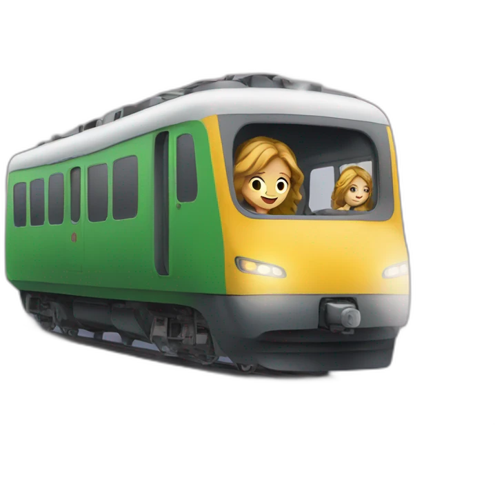 Train high velocity girl driving emoji