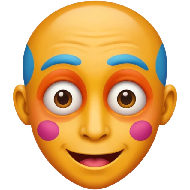 crazy colorful human jolly, head only emoji