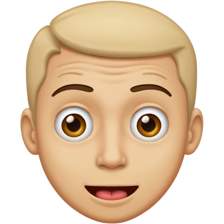 man making silly weird face emoji