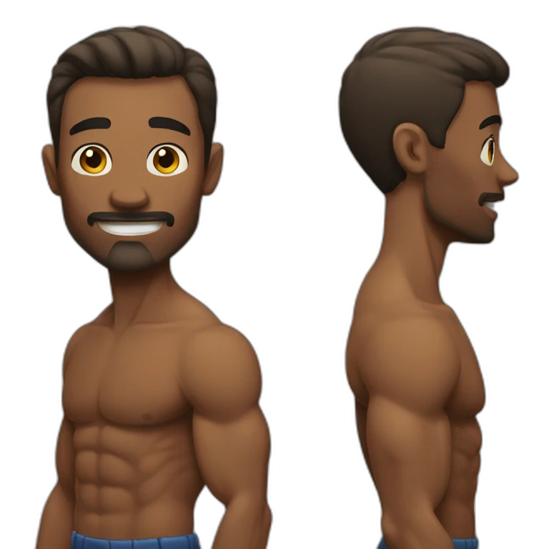 muscular man with one skinny arm emoji