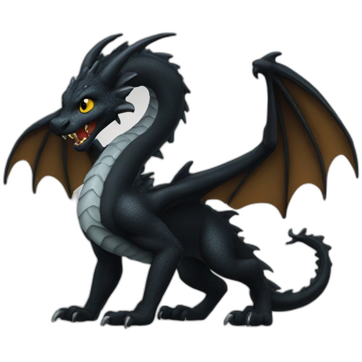 Dragon avec une panthère noire emoji