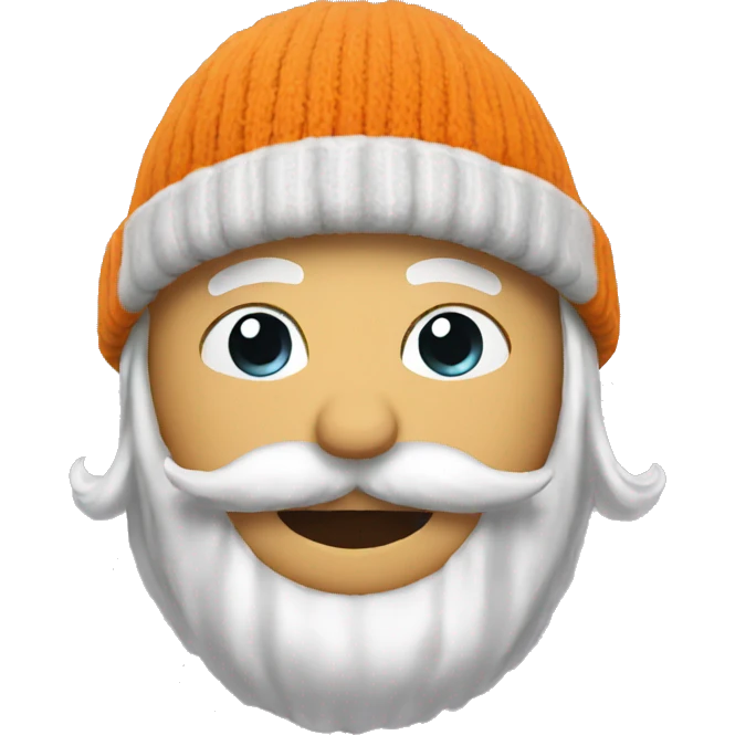 beanie with mustache emoji