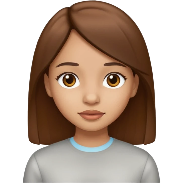 Light skin girl with straight hair brown  emoji