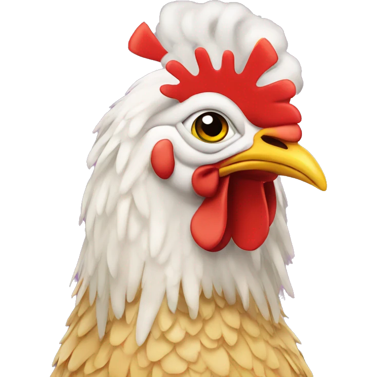 chicken wearing drag queen wig and makeup emoji