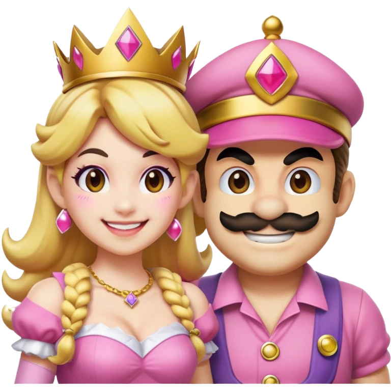 Wario and princess cosplay duo emoji