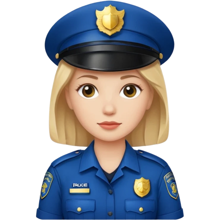 white woman wear police's uniform emoji