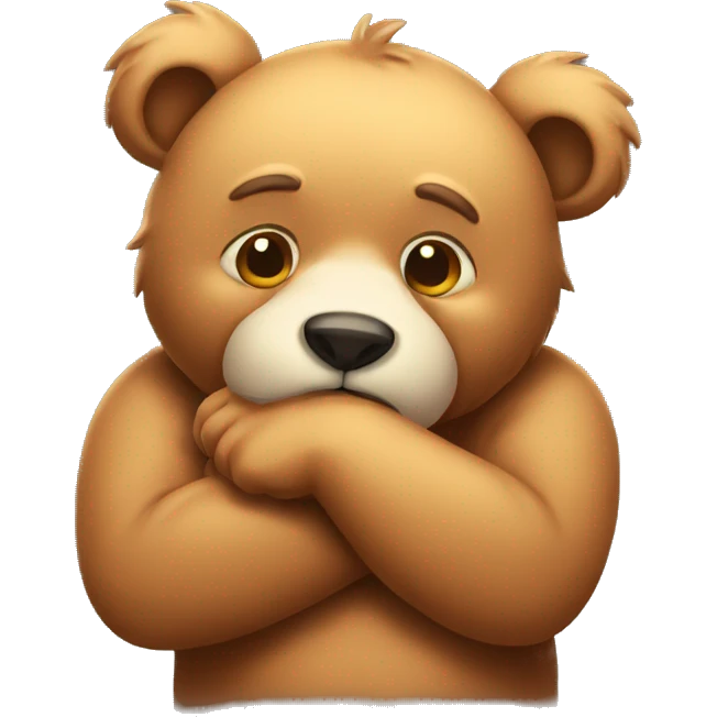 Thoughtful bear scratching his chin emoji