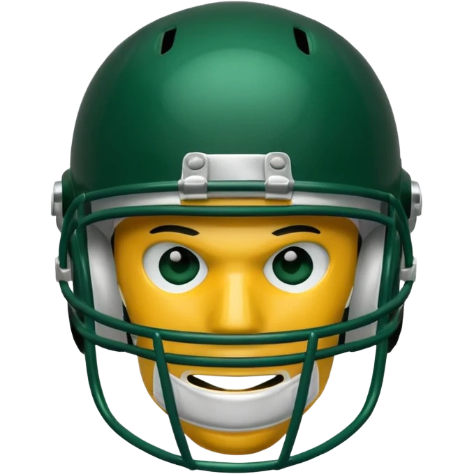 College football player helmet in dark green color  emoji