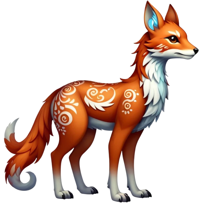 Falvie-Fionbri-fantasy-creature, full body, with markings emoji