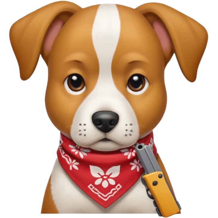 Dog wearing like a cholo and holding a Glock  emoji