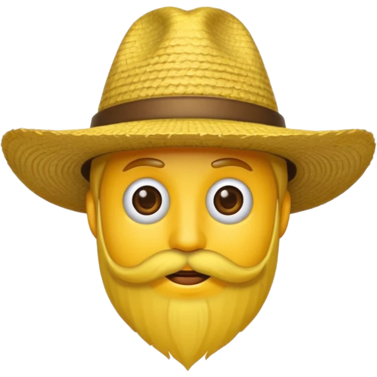 Un emojis amarillo con sombrero y barba emoji