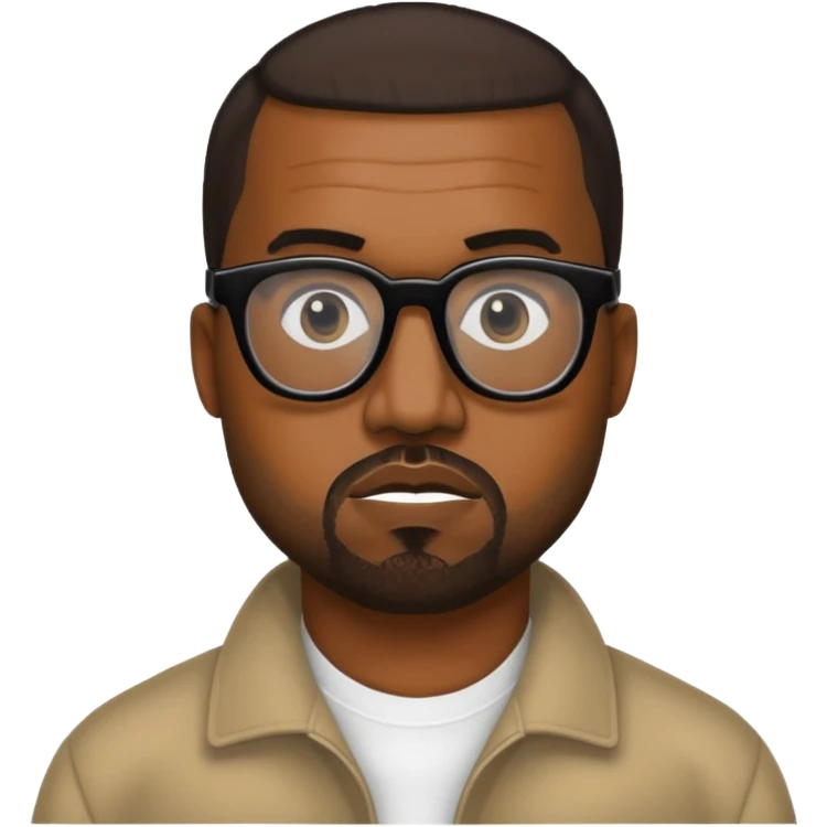Kanye West face with black glasses emoji
