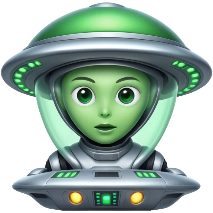 alien piloting a UFO spaceship emoji