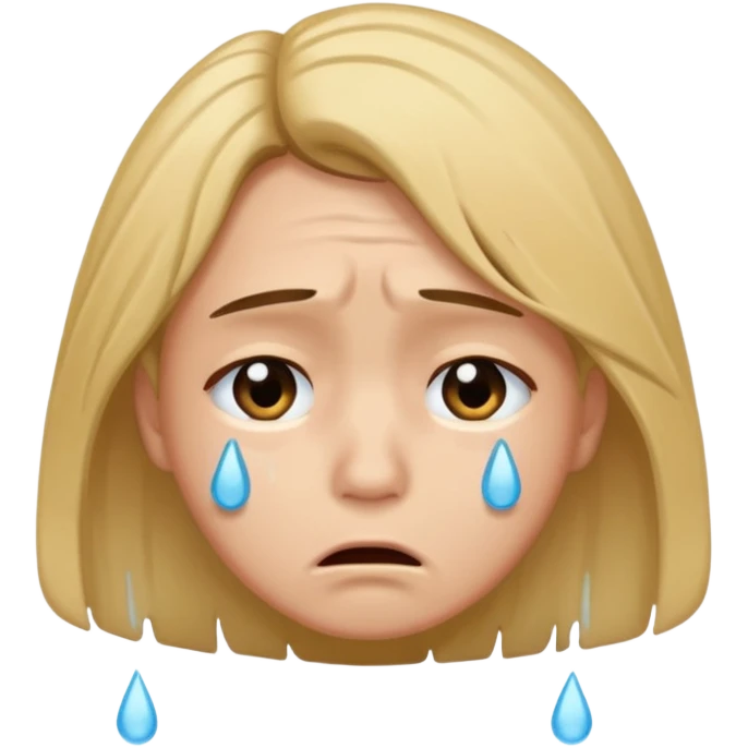 😔 sad emoji with hair 💧 with this emoji emoji