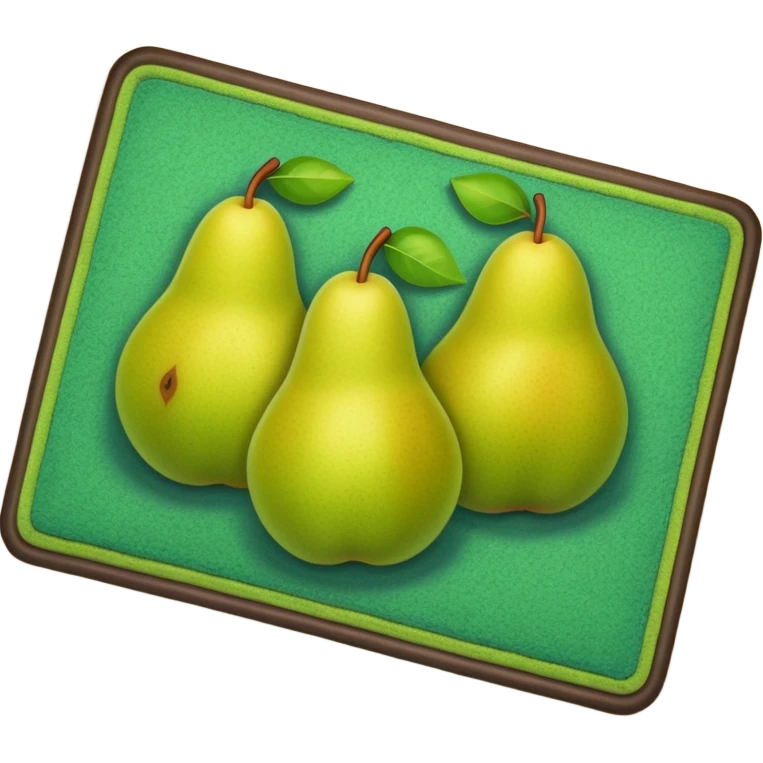 a doormat with four pears emoji