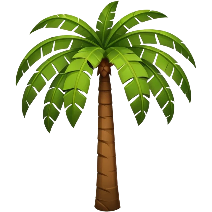 Palm Tree: cartoon flat body big leafs emoji