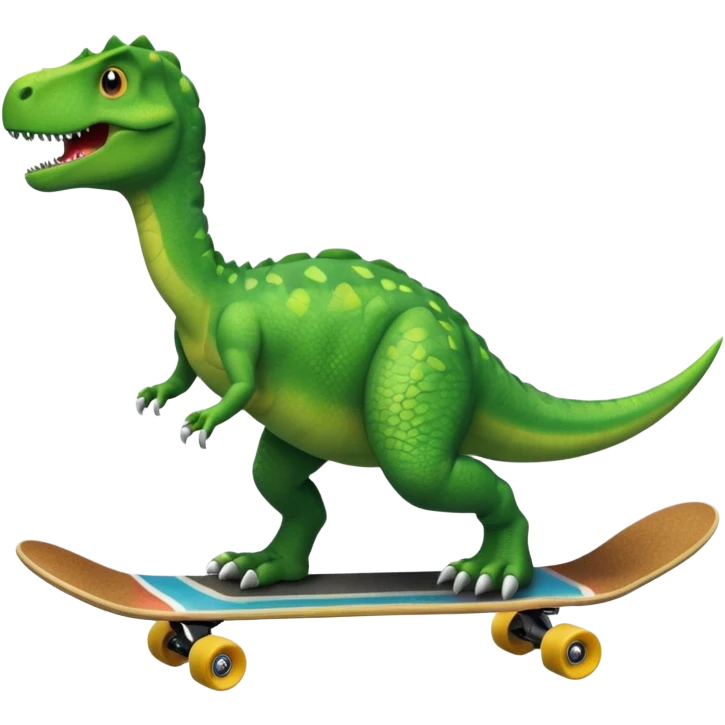 Dinosaur on a skateboard emoji