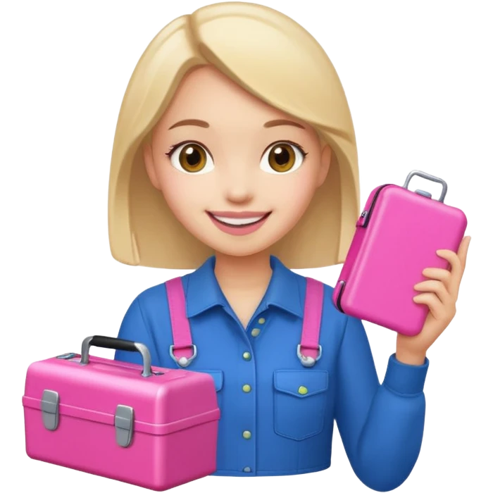 nig girly cellphone with a pink mini toolbox emoji