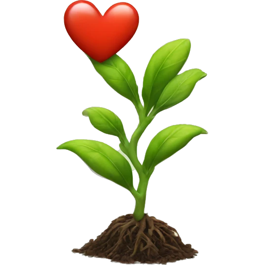 Plant sprouting a heart emoji