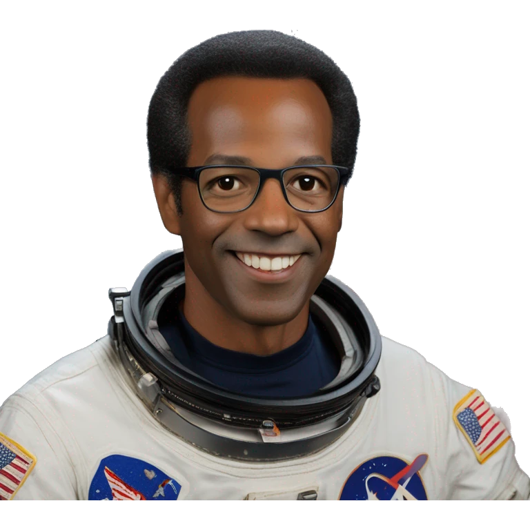  U.S. astronaut Guion S. Bluford, Jr., became the first African American to travel into space, serving as a mission specialist aboard the shuttle orbiter Challenger, and later flew on three other missions. emoji