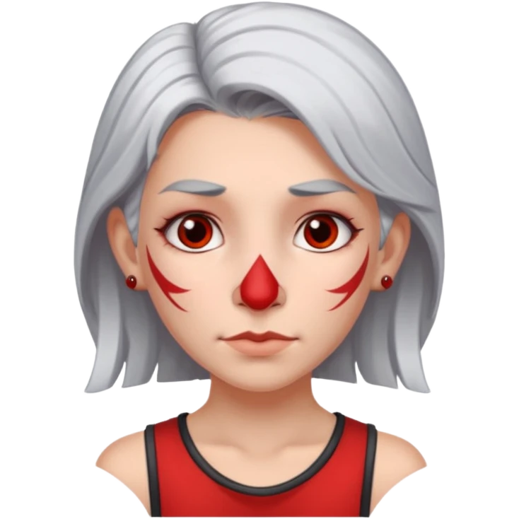 white-gray haired heavy red tattooed big nose young girl emoji