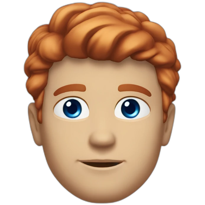 Space captain Blue eyes neatly combed back red hair handsome chiselled jaw sharp cheekbones emoji