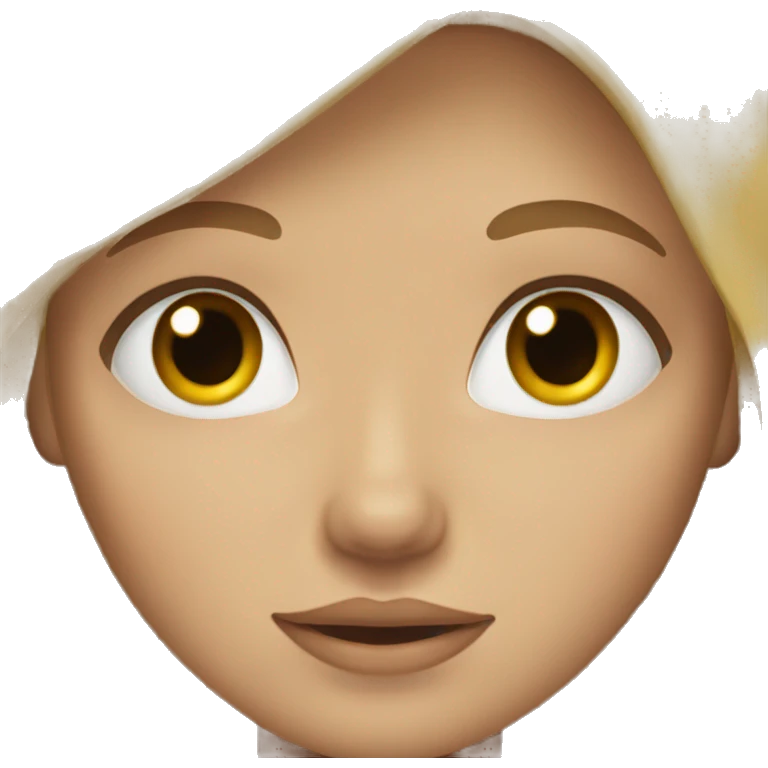 Girl with blond hair and brown eyes emoji