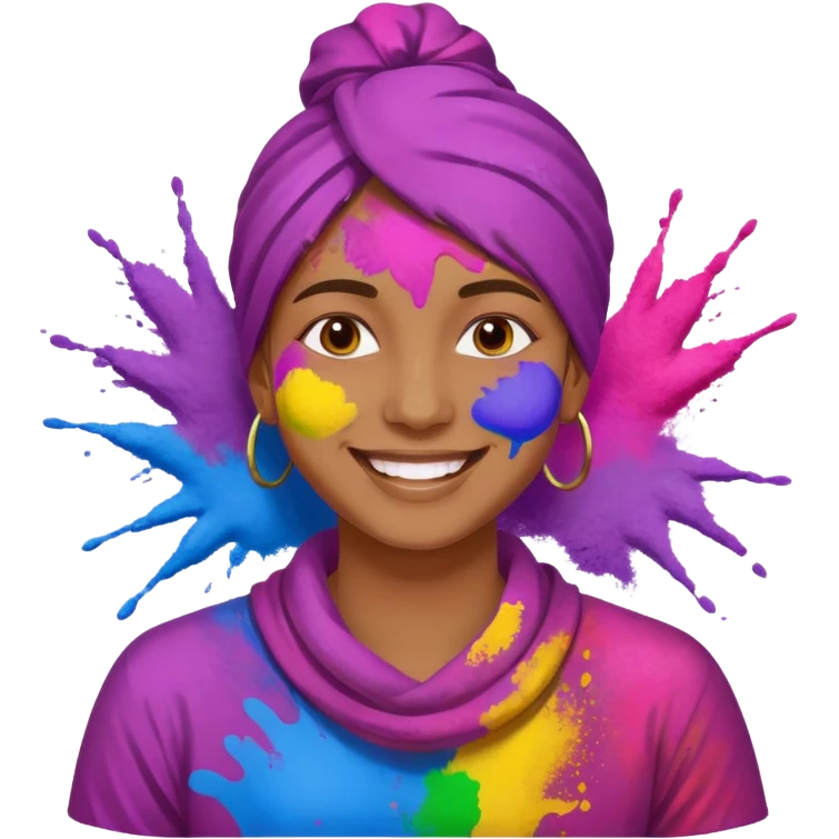 Someone covered in holi emoji