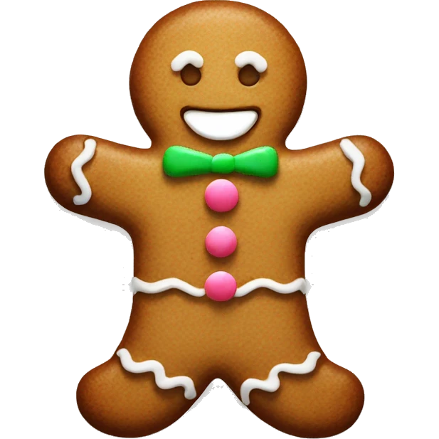 gingerbread man with white icing emoji
