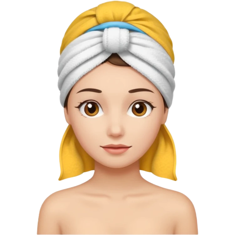 rosto de uma mulher com uma faixa de toalha na cabeça emoji