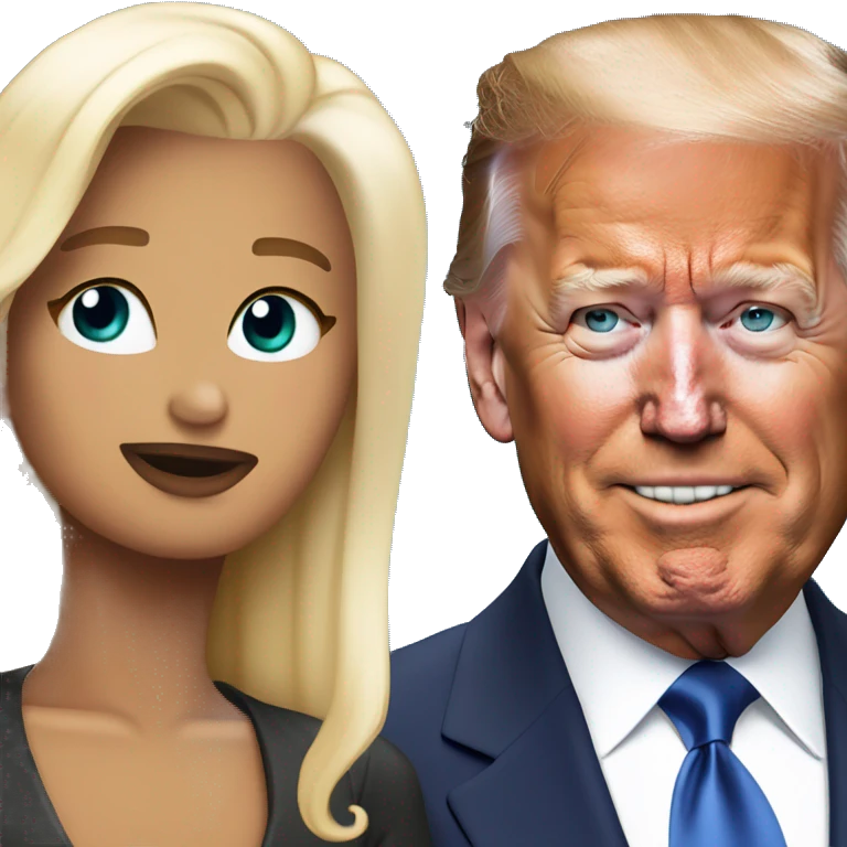 Donald Trump and Joe Biden face to face in love emoji