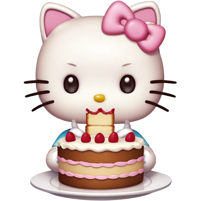 Hello kitty eat cake emoji