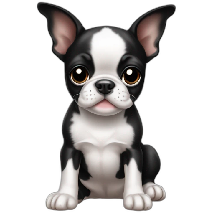 Cute boston terrier puppy emoji
