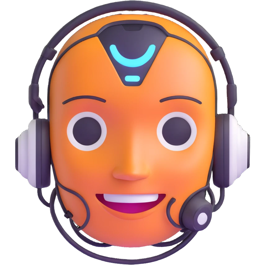 AI banner with smiling AI face and tech elements emoji