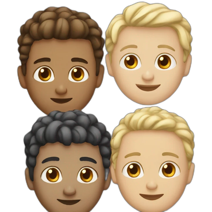 four white friends emoji