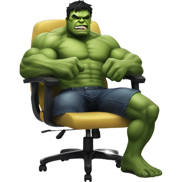 hulk on a Gaming chair emoji