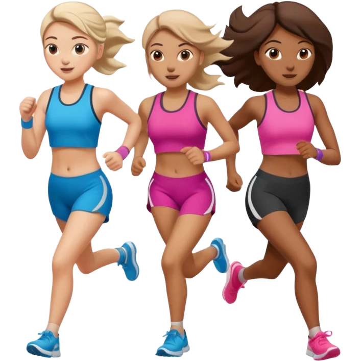 girls running together (have appropriate clothes) emoji