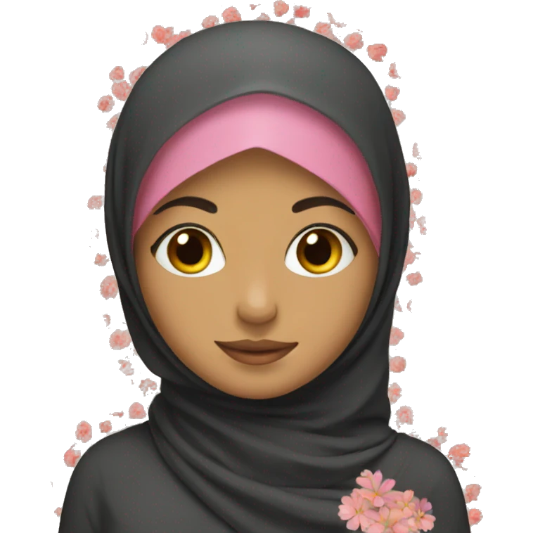 Hijab girl with flowers emoji