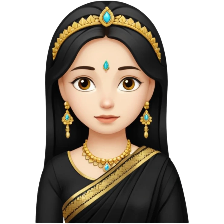 Russian girl in Indian blacksaree show full image emoji