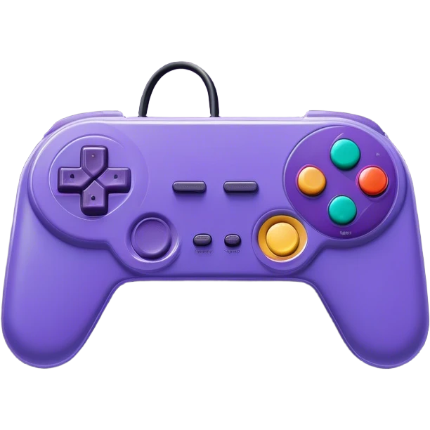 Clash of Clans aesthetic: Cinematic Playful SNES Controller Portrait Emoji, rendered in a 3D vector-style similar to standard emojis with minimal shading and bold, simplified shapes. A compact, distinct form with signature details, softly glowing with a nostalgic gaming charm. Simplified yet unmistakably iconic, highly detailed and consistent, glowing with a soft radiance and high shine. Stylized with a touch of retro gaming magic and a soft glowing outline, capturing the essence of a beloved gaming relic with a friendly, playful manner! emoji