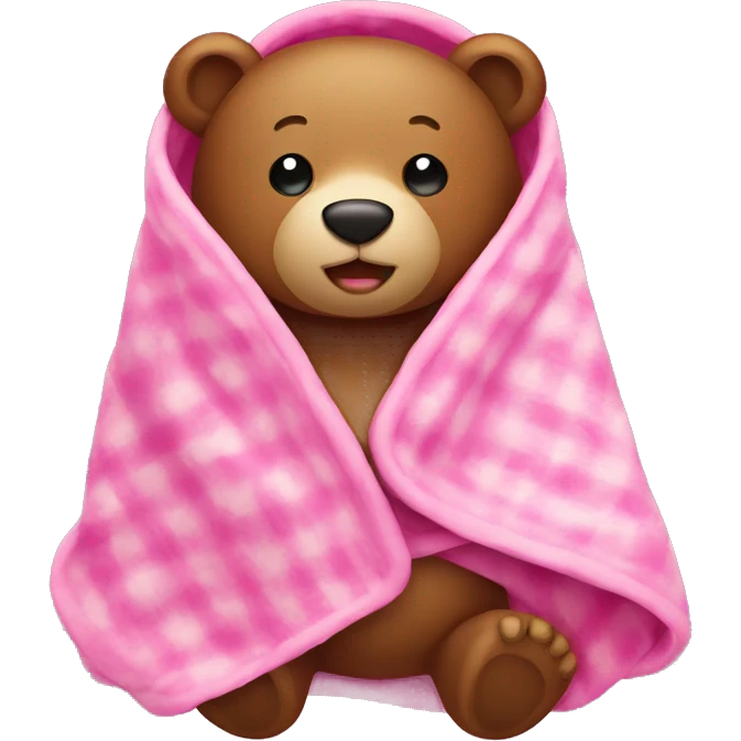 bear wrapped in pink blanket emoji