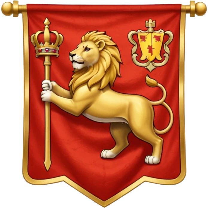 Lion Medieval Banner heraldry flag emoji