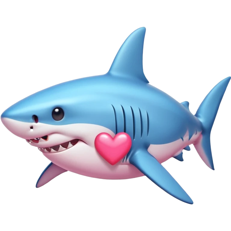 Shark with a heart pink  emoji