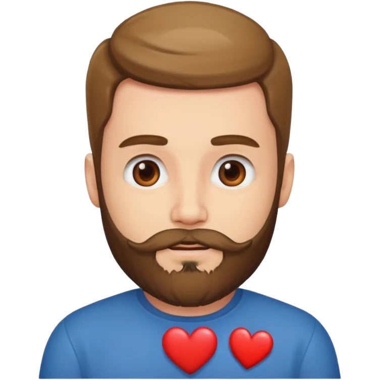 realistic portrait of bearded male with heart emoji