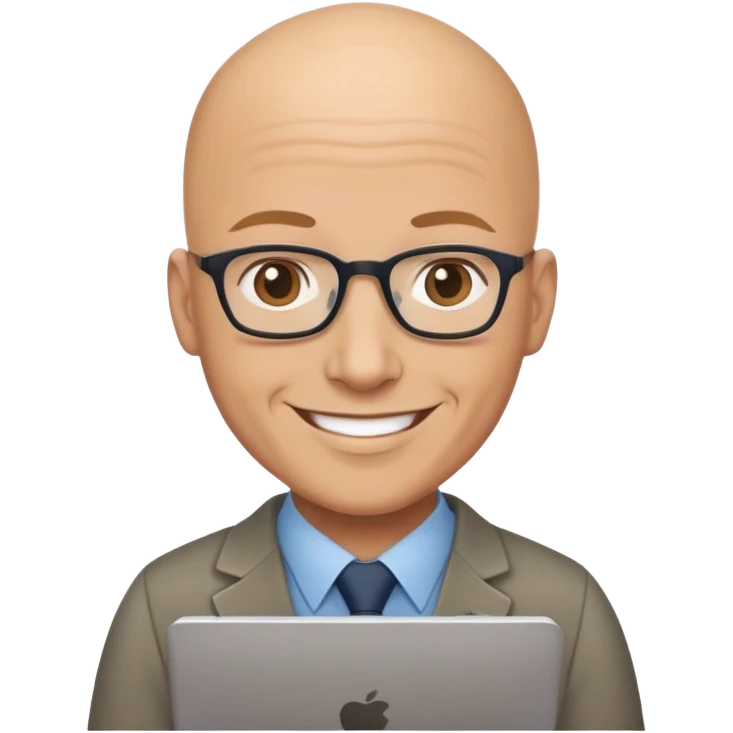 hardworking computer teacher who is bald emoji